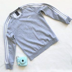 Adidas Essentials 3-Stripes Fleece Gray Sweatshirt Women's US M